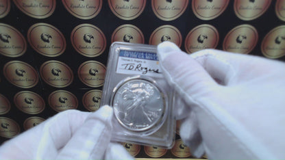 2023 $1 American Silver Eagle PCGS MS70 Thomas Rogers Signed Flag Label Mint Condition (Rare 1 of 250)