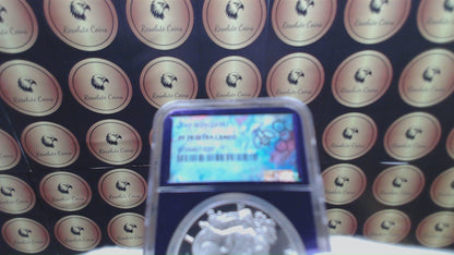 Proof 2007 (W) $1 American Silver Eagle NGC PF70 Trader Bea Private Issue Purple Foil Holder Rare