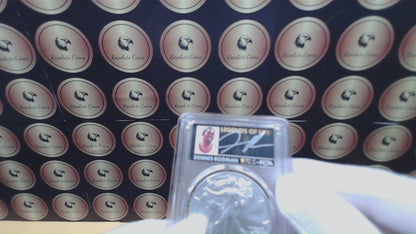 2024 $1 American Silver Eagle PCGS MS70 FDOI Legends of Life NBA Hall of Fame Dennis Rodman Signed (Rare 1 of 20)