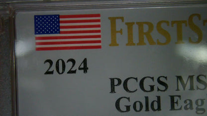 2024 $5 American Gold Eagle PCGS MS70 First Strike Flag Label (Rare 1 of 1,232)