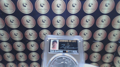 2024 $1 American Silver Eagle PCGS MS70 FDOI Legends of Life MLB Hall of Fame Tom Glavin Signed Label Mint Condition(Rare 1 of 15)