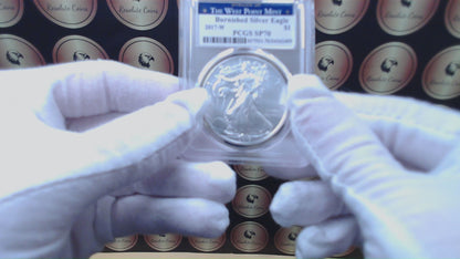 Burnished 2017 (W) $1 American Silver Eagle PCGS SP70 Blue West Point Label Mint Condition (1 of 18,796)