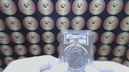 2022 $1 American Silver Eagle PCGS MS70 FDOI NBA NMBHOF Private Collection Lenny Wilkens Signed Label Blue Marker Mint Condition (Rare 1 of 36)