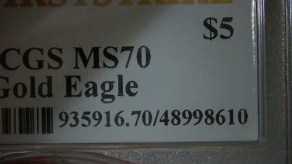 2024 $5 American Gold Eagle PCGS MS70 First Strike Flag Label (Rare 1 of 1,232)