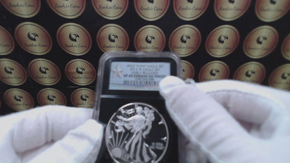 Reverse Proof & Enhanced Finish (2 Coin Set) 2013 (W) $1 American Silver Eagle NGC PF69 Black Core Holder West Point Silver Star Label