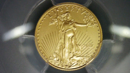 2021 $5 American Gold Eagle (2 Coin Set) PCGS MS70 First Strike Flag Type 1 and Type 2
