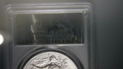 2023 $1 American Silver Eagle PCGS MS70 First Strike Silver Foil Label (Rare 1 of 2023)