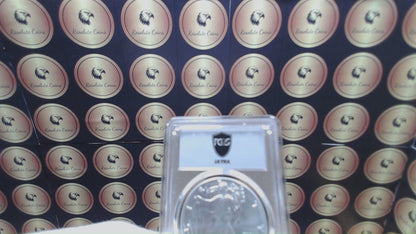 Burnished 2022 (W) $1 American Silver Eagle PCGS SP70 US Mint Private Auction Ultra Breaks Silver Foil Label Mint Condition (1 of 1,335)