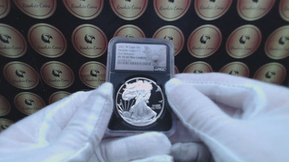 Proof 2021 (W) $1 American Silver Eagle NGC PF70 Type 1 First Releases Heraldic Eagle Label Black Core (1 of 6,854)