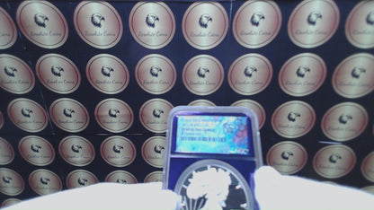 Proof 2011 (W) $1 American Silver Eagle NGC PF69 25th Anniversary Label Trader Bea Private Issue Purple Foil Holder